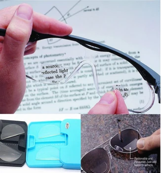 Portatīvie 2-gabals šķidro silikonu bifocal readingLiquid Silikona Bifocal Lasījumā Objektīvs Stick-on Presbyopic Lēcas Palielinājums