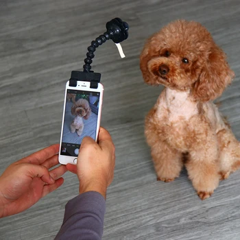 Pet Selfie Stick iPhone Samsung un Lielākā daļa Viedtālrunis Mājdzīvnieki, Suns, Kaķis Fit Tablete Melna/Balta Pet Selfie Stick Piliens Kuģniecība