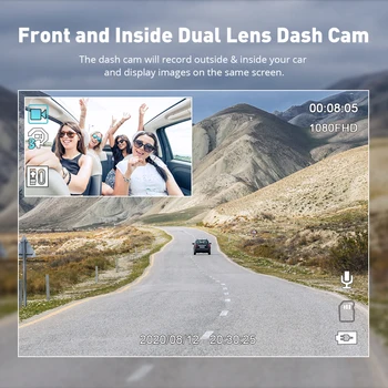 AZDOME Oriģinālās Auto DVR GS65H Mini Dual Objektīvs Dash Cam Iebūvēts GPS Full HD 1080P Auto Kamera Nakts Redzamības Par Uber Lyft Taksometru