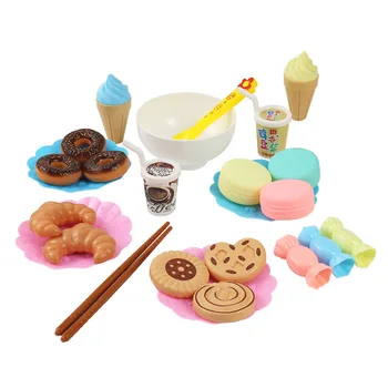 106pcs DIY Bērnu Miniatūra Virtuve Rotaļlietas Brokastis Pārtikas Drošas Plastmasas Izlikties, Spēlēt Sagriezti Augļi Bērnu Galda piederumi Izglītības Rotaļlietas