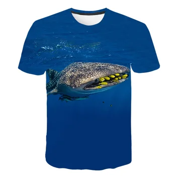 Vasaras 3D Sīva Haizivs bērniem, T Krekli Zilā Jūras Zivju zēniem un meitenēm, T Krekli Sapņains T Krekli, Jauns Dizains, t-veida Topi Dropshipping