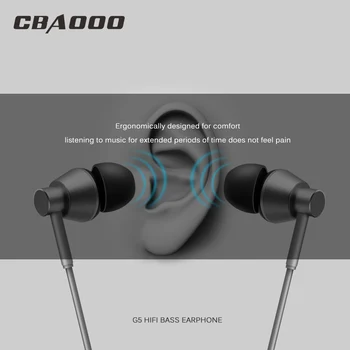 CBAOOO G5 austiņu Vadu Austiņas 3.5 mm Sporta Austiņas Stereo Bass Vadu Earbuds Brīvroku ar mikrofonu priekš iphone tālruņa xiaomi
