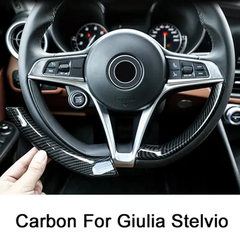 Oglekļa Šķiedras Stils ABS Plastmasas Stūre Apdare, Rāmis Cinkots Vāciņš Melns, Par Alfa Romeo Giulia Stelvio 2017 Auto Aksesuāru