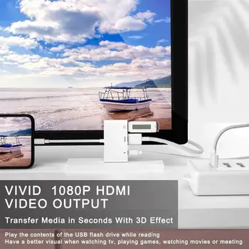 HDMI Adapteris zibens Maksas AV HDMI/HDTV TV 1080P Digitālā USB Kabelis priekš iphone 8 X 11 ios 14 OTG HDMI Kabeļa Adapteris