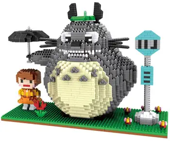 Mini Bloki Totoro Liela Izmēra Gudrs Winne Dūriens Sence Modelis Ķieģeļu Sveiki Montāža Brinquedos Bērniem Dāvanas Doraemon Rotaļlietas Bērniem