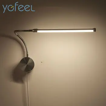 [YGFEEL] 6W LED Sienas Lampas Ar Eiropas Plug / Amerikāņu Plug Iekštelpu Guļamistabas Gultas Lampa Pētījumu, Lasīšanas Apgaismojums AC90-260V