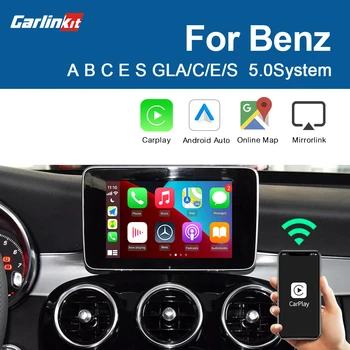 Carlinkit Dekoders Mercedes Benz A B C E S Klases NGT 5.0 Sistēma, Bezvadu CarPlay Android Auto Multimedia Spogulis AirPlay IOS14