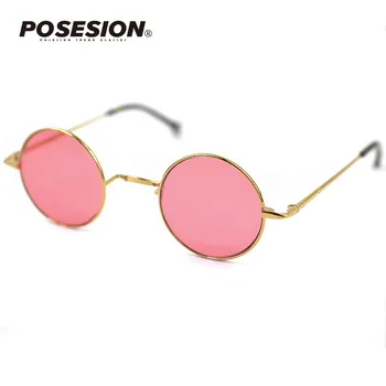 Posesion Jaunu Zīmolu, Dizaineru Classic Polarizētās Apaļas Saulesbrilles Vīriešiem Mazo Vintage Džons Lenons Brilles Sievietēm Braukšanas Metāla Briļļu