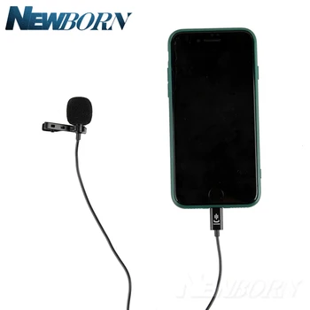 YC-LM10 Tālrunis Audio Video Ierakstīšanas Lavalier Kondensatora Mikrofons iPhone 8 7 6 5 4 4S ipad, Huawei Sumsang Xiaomi C Tips