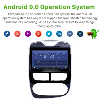 Seicane 10.1 collu Auto GPS Navi Radio Android 9.0 RAM 4GB Vienības Spēlētājs Renault Clio Digitālā/Analogā 2012. -. gadam līdz 2016. atbalsta OBD2