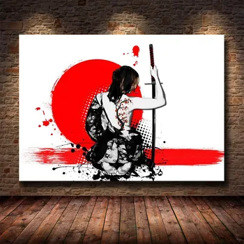 Sienas Mākslas Darbu, Gleznu Mājas Apdare Bruņu Japānas Samuraju Anime Audekls Izdrukas, Bildes Moduļu Ziemeļvalstu Plakāts Dzīvojamā Istaba