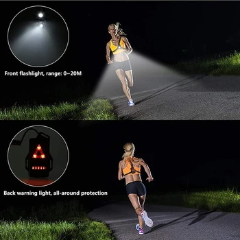 Āra Sporta Gaitas Lukturi LED Nakts Darbojas Lukturīti Brīdinājuma Gaismas USB Maksas Krūtīm Lampas Pastaigas, Nakts Skriešanas Ūdensizturīgs