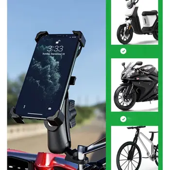 Universālā 360 Grādu Grozāms Bike Velosipēdu, Motociklu Mobilā Tālruņa Turētājs Šūpuļa Skavu Stiprinājums 4-6.5