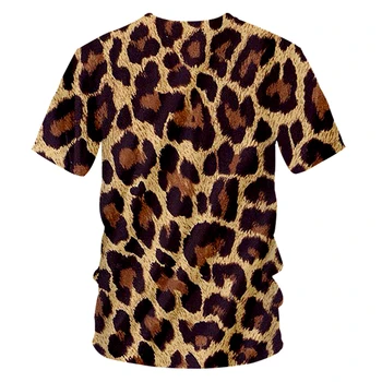 OGKB Vasarā Jaunu Tshirt Cilvēks Dziļu V-veida kakla Īsām Piedurknēm 3D Iespiesti Leopards Drukāt Un Maskēšanās Ģeometriskā Hip Hop Costuming Tee