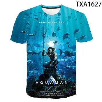 Aquaman T Krekls Vasaras Jauni Vīrieši, Sievietes, Bērni 3D Iespiesti Īsām Piedurknēm Streetwear T-krekls, Modes Topi, Zēns, Meitene, Bērniem, Topi, t-veida