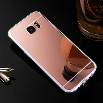 Luksusa Samsung Galaxy A3 A5 A7 J1 J5 J7 2016 Gadījumā, Spoguļi TPU Aizmugurējo Vāciņu Galaxy S6 S7 Malas A8 J2 J3 S3 S4 S5