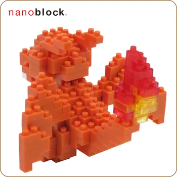 Nanoblock Pokemon Pikachu NBPM_008 Lizardon 200pcs Anime Multfilmu Dimanta mini mikro Bloku Celtniecības Bloki, Ķieģeļi, Rotaļlietas, Spēles
