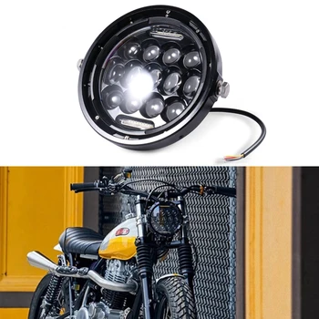 Motociklu 7 Collu LED Lukturu Retro Motociklu Lukturis priekš Honda Hornet 900 Cafe Racer 883 Sportster Ielu Planēšanas Ceļa Karalis