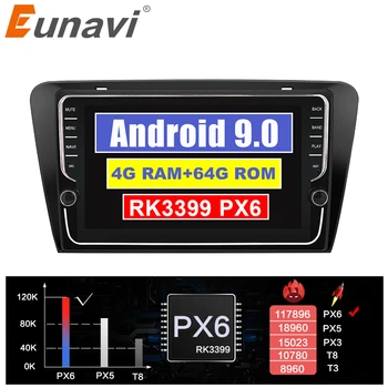 Eunavi 2 Din Android 9.0 Auto Radio stereo SKODA Octavia A7 III 3-2018 GPS navigācijas multimediju TDA7851 1024*600 WIFI