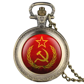 Klasiskās PSRS Dizaina Kvarca Kabatas Pulksteņu Maigu Kaklarota Pulkstenis Cilvēks Augstas Kvalitātes Vintage Unisex Kulons Skatīties ar Fob Ķēdes reloj