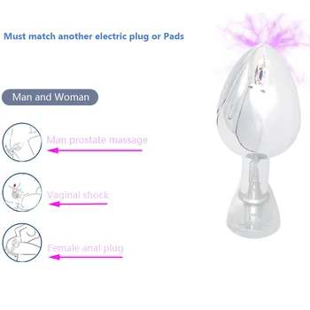 Magic Metāla Anālais Plug Mača Elektro Šoks Tērauda Butt Plug Sievietēm, Vīriešiem Anālais Sekss Rotaļlietas Valkā Ārā Visu Dienu