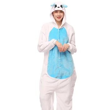 Trusis Kigurumi Onesie Pieaugušām Sievietēm Dzīvnieku Pidžamu Uzvalks Flaneļa Silts Mīksts Sleepwear Onepiece Ziemā Silts Pijama Cosplay