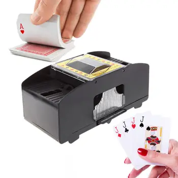 Automātiskā Pokera Card Shuffler Galda Spēles Bateriju Darbināmas Spēļu Kārtis Shuffle 2 Klāja Automātiska Rokas Kloķa