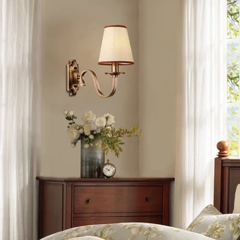 Luksusa lustra dzīvojamā istabā lampa kaltas dzelzs imitācija vara mājās, guļamistaba, ēdamistaba lampas modernās auduma divslāņu lampas