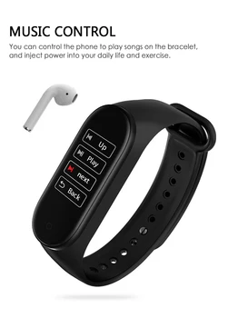 Jaunākās M4 Smart Joslā Aproce Skatīties Fitnesa Tracker Aproces Krāsu Touch Sporta sirdsdarbība, Asins Spiediena Monitoru par Android
