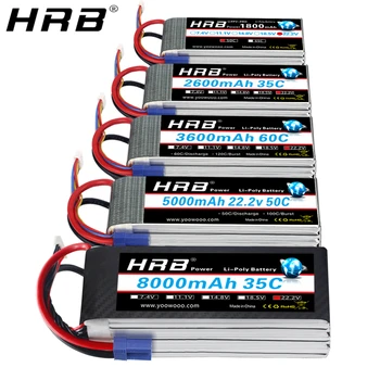 HRB 6S 22.2 V litija polimēru Akumulators EK5 2200mah 2600mah 3300mah 4000mah 5000mah 6000mah 8000mah 10000mah 12000mah 16000 22000mah RC Daļas