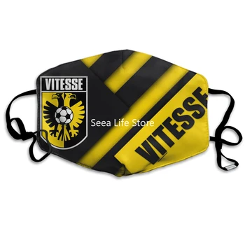 Vitesse Arnhem Kluba Emblēma Mutes Maskas Modes Eredivisie Aizsardzības Maska Ar PM2.5 Filtri Atkārtoti Mazgājams Vīriešiem Sievietēm Bērniem