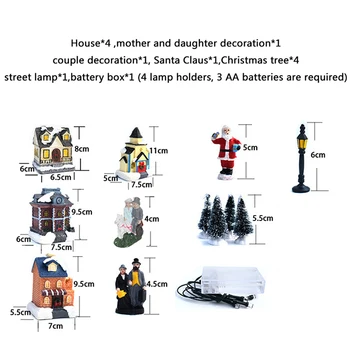 10pcs/set Ziemassvētkus, Santa Klauss, Sniega Māju Tiny Skatuves Gaismas Komplekti LED indikators iedegas Ziemassvētku Eglītes, Veikalu, Ciematu Rotājumi Figūriņas