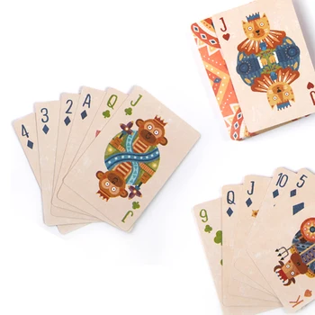 Dzīvnieku Jautri Pokera Klāja Spēlējot Kārtis Texas Hold ' em Puses Jauki Puzzle Board Spēles Spilgtas Krāsas Bērnu & Pieaugušo Kartes Klājiem Spēles