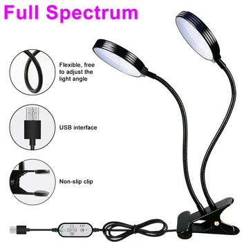 USB Led Augt Gaismas 5V Pilna Spektra Augt Telts Apgaismojums, LED Lampas, 3 Galvas Ūdensizturīgs Puķu Stādus Spuldzes 2835 Augu Augšanas Lampas