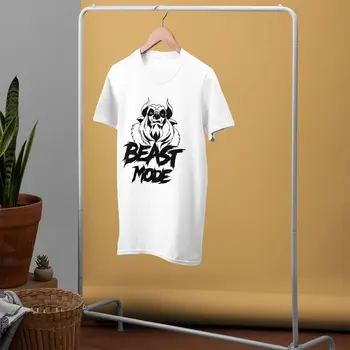 Zvērs T Krekls Beast Mode T-Krekls Gudrs Īstermiņa Piedurknēm Tee Krekls Kokvilnas Iespiesti Streetwear Plus lieluma Vīriešu T
