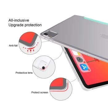 Lietā Par iPad Pro 12 9 2018 2020 PU Ādas Tri-Reizes Stāvēt Smart Cover iPad Pro 12.9 2020. gada 4. Paaudzes PC Atpakaļ Tablete Gadījumā