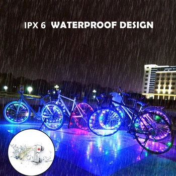 Ūdensizturīgs 20LED velosipēdu runāja gaismas 6 krāsu string nakts izjādes dekoratīvie gaismas drošības brīdinājuma gaismas velosipēdu piederumi