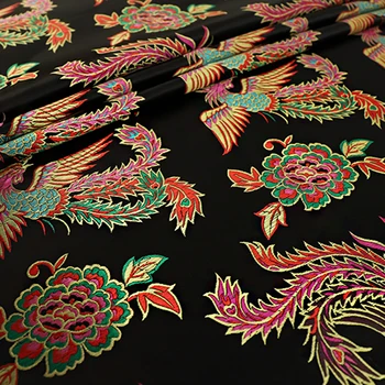 Brokāta žakarda audumu dizainers, apģērba šuves materiālu šūšanai cheongsam un kimono raibs augstas kvalitātes satīna auduma
