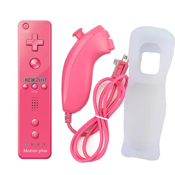 2 in 1-Bezvadu Controle Built In Motion Plus Tālvadības Kontrolieris ar Nunchuck Nintendo Wii Tālvadības Wii Spēles