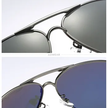 AOWEAR Aviācijas Polarizētās Saulesbrilles, Vīriešu Braukšanas Spoguļi Saules Brilles Vīriešu Zīmolu Dizaina Klasiskās Pilota Brilles Oculos Gafas De Sol