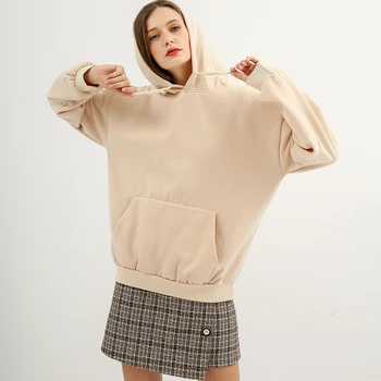 Hoodies Sievietes Cieta Zaudēt Kapuci Vienkārši Elegants Visu maču korejiešu Stilā Harajuku Sieviešu Konfektes Krāsu Brīvā laika Apģērbs Džemperi Šiks