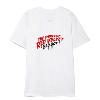 Kpop Sarkanā Samta Bad Boy Albums Krekli Hip Hop Gadījuma Vaļīga Apģērba T T Krekls ar Īsām Piedurknēm Topi, T-kreklu DX576