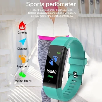 115 Plus Ūdensizturīgs Smartwatch Sporta Smart Aproce sirdsdarbība, Asins Spiediena Monitoru, Fitnesa Skatīties uz Android un IOS
