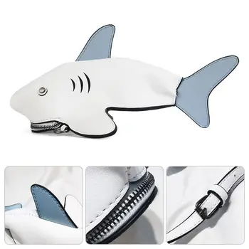 Augstas Kvalitātes PU Ādas Jaunā 3D Dzīvnieku Dizains Haizivs Crossbody Somas Sajūgs Somas Plecu Messenger Bag