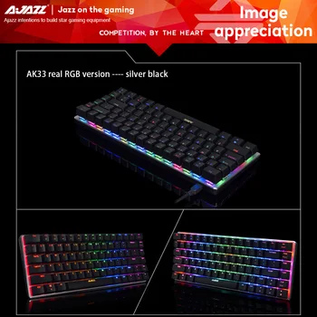 AJAZZ AK33 Mehāniskā Tastatūra Spēļu Klaviatūra E-sports LED Krāsains Tastatūras 82 Taustiņi USB Vadu Anti-Dubultattēlu, lai LOL Datoru