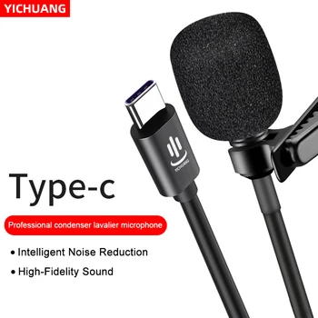 YC-LM10 Tipa C Lavalier Kondensatora Mikrofons Tālruņa Audio un Video Ierakstu Tablete Huawei Sumsang Andriod