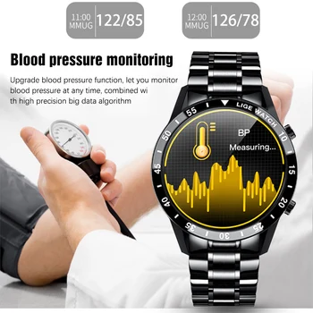 LIGE 2020. gadam Pilnībā Touch Screen Smart Skatīties Mens sirdsdarbība Daudzfunkcionāls Smart Bluetooth Zvanu Skatīties Ūdensizturīgs Fitnesa smartwatch