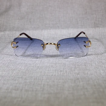 Vintage bez apmales Saulesbrilles Vīriešiem Metāla Rāmis Notīrīt Brilles Rāmis Laukumā Toņos Sievietēm Vasarā Kluba Oculos Brilles