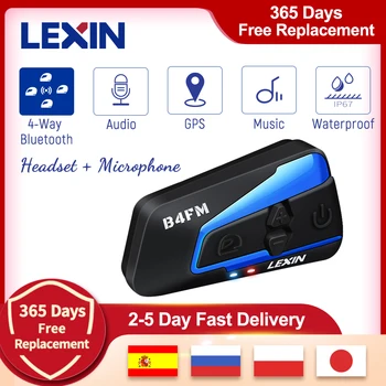 Lexin LX-B4FM 4 Braucēji 1600M Bluetooth intercomunicador moto,Motocikla, Domofons Austiņas ar FM Radio BT Ķivere, Austiņas intercomunicadores de kasko moto