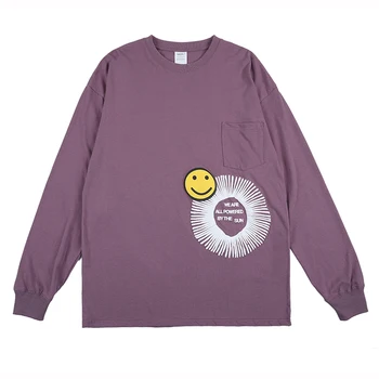 Harajuku Smaidiņu Vēstules Drukāt garām Piedurknēm T Krekls Vīriešiem un Sievietēm, Cietā Zaudēt Gadījuma T-krekls ar Apaļu Kakla Lielajam Streetwear Tshirts